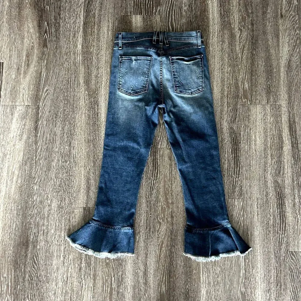McGuire Denim Bohemia Flounce Cropped Kick Flare‎ Jeans Ruffle Hem Anthropologie